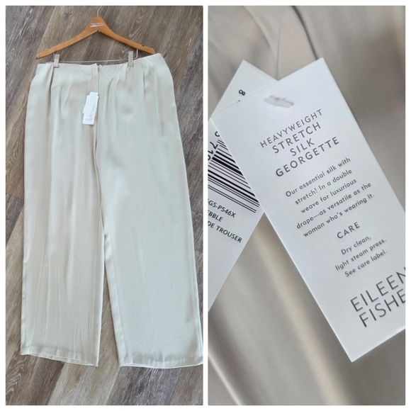 Eileen Fisher Modern Wide Leg Trouser Pants NWT Heavyweight...
